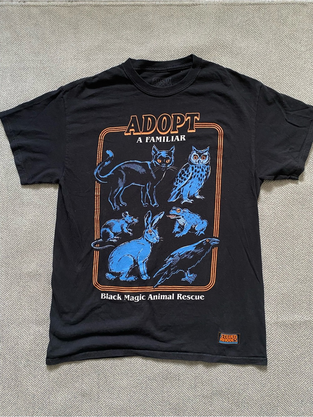 Steven Rhodes Adopt A Familiar Black Magic Tee Size M